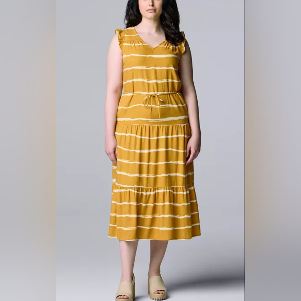 Vera Wang Tiered Maxi Dress